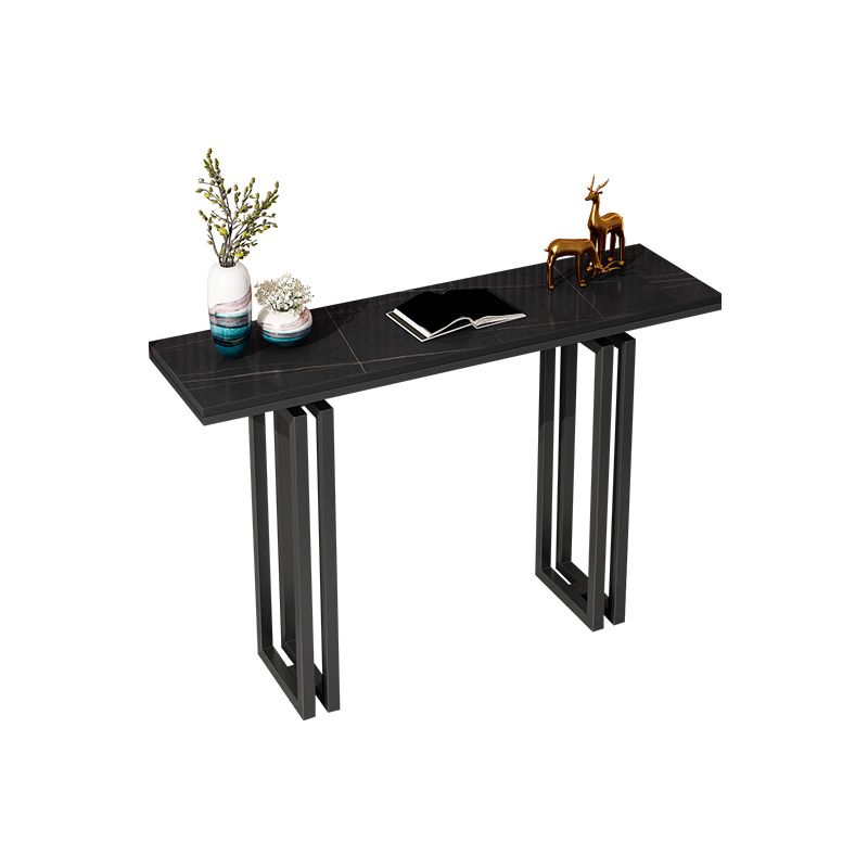 Tavolo da accento superiore moderno rettangolo con base di ferro per la tavola della console Hall