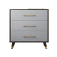 15.74" W Gray Accent Chest with Solid Wood Straight Legs Chest with Drawers