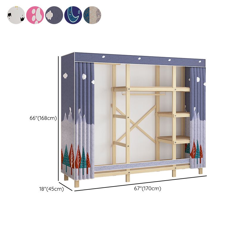 Contemporary Style Wardrobe Pine Solid Wood 1-Door Wardrobe Closet for Bedroom Clearhalo 'Armoires & Wardrobes' 'armoires_wardrobes' 'Bedroom Furniture' 'furn' 'furn_armoires_wardrobes' 'Furniture' 1200x1200_3b0818f3-4f26-4527-b34c-b7f5eb2f792e