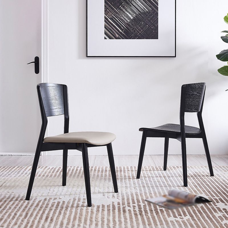 Modern Style Solid Wood Side Chair Matte Finish Open Back Dining Chair Clearhalo ' kitchen&dining_furn' 'Dining Chairs' 'Dining Tables & Seating' 'dining_chair' 'furn' 'furn_dining_chair' 'Furniture' 'furniture_dining_chair' 'Kitchen & Dining Furniture' 'kitchen' 1200x1200_3b0913ca-7efe-4f94-80a9-0bd854b5fc76