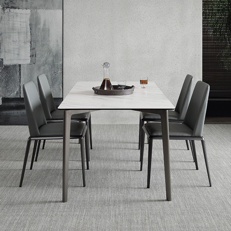 Contemporary Solid Back Armless Side Chairs Leather Dining Chairs for Home (Set of 2) Clearhalo ' kitchen&dining_furn' 'Dining Chairs' 'Dining Tables & Seating' 'dining_chair' 'furn' 'furn_dining_chair' 'Furniture' 'furniture_dining_chair' 'Kitchen & Dining Furniture' 'kitchen' 1200x1200_3b0ab516-e09d-400b-b332-1ee53b2a168a