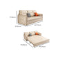 Glam Square Arms Futon et matelas en faux cuir canapé-lit en beige