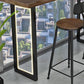 Modern Bar Table Set 1/2/3 Pieces Rectangle Bar Table with High Wood Stools for Home