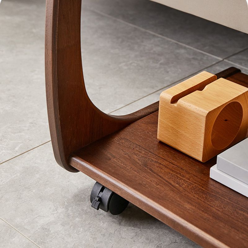 Nordic Style Cocktail Table Walnut/white/wood Rubber Wood Rectangular Coffee Table Clearhalo 'Coffee & Accent Tables' 'Coffee Tables' 'coffee_tables' 'Furniture' 'furniture_coffee_tables' 'Living Room Furniture' 1200x1200_3b0bcaa1-9dd0-4c2e-a1b8-0633038f2743