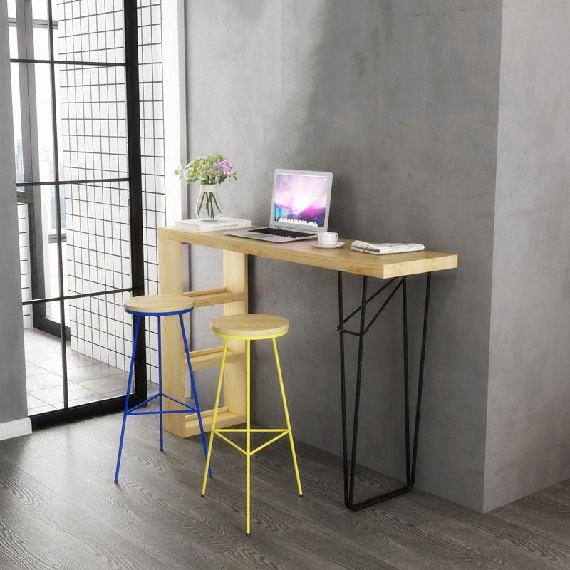 Moderne bar-hoogte tafel massief houten blad pubtafel voor eetkamer