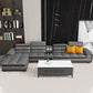 Modern Sofa Bed Leather Upholstered Grey Latex/sponge Upholstered Solid Wood Frame Sofa