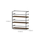 Modern Style Wood and Iron Wall Mounted Wine Rack with Light in Black