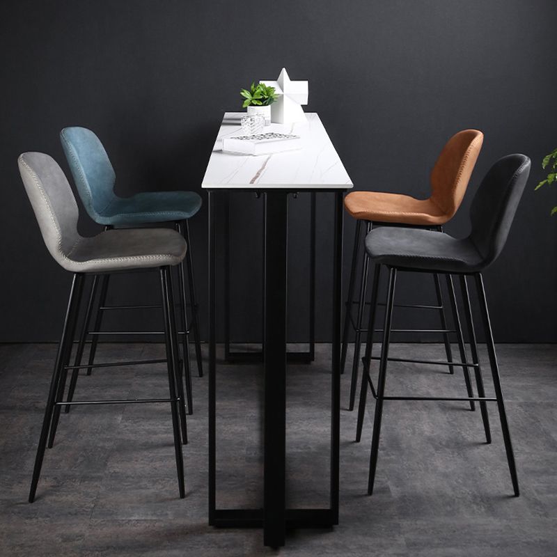Industrial Bistro Bar Desk Indoor Stone and Metal Rectangle Bistro Bar Table Clearhalo 'Bar Furniture' 'Bar Tables' 'bar_tables' 'furn' 'furn_bar_tables' 'Furniture' 'furniture_bar_tables' 'Kitchen & Dining Furniture' 1200x1200_3b118a93-10a6-41f7-b278-7e95ae609dac
