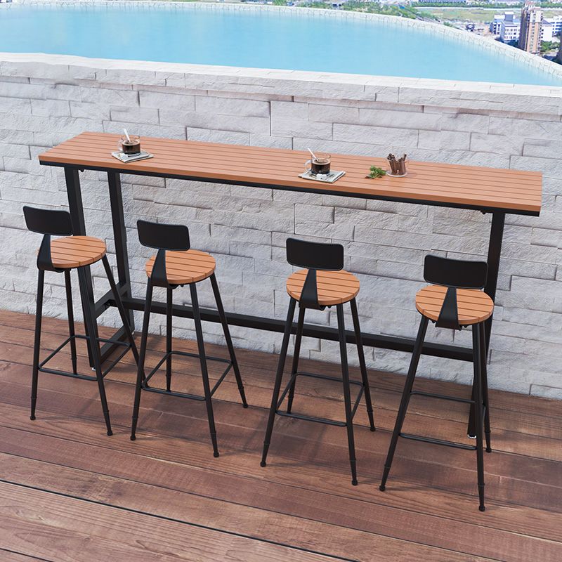 Outdoor 42-inch Height Bar Table Industrial Style Wood Bar Table Clearhalo 'Bar Furniture' 'Bar Tables' 'bar_tables' 'furn' 'furn_bar_tables' 'Furniture' 'furniture_bar_tables' 'Kitchen & Dining Furniture' 1200x1200_3b11c766-62b4-488d-9d20-82d1e03d2c82