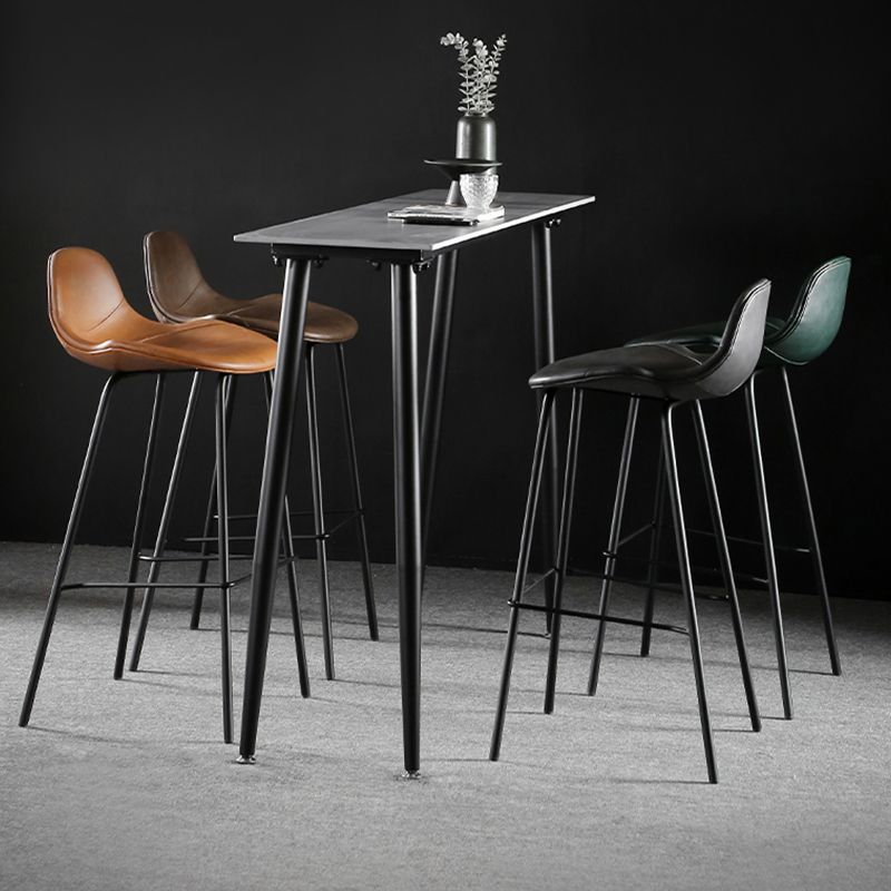 Industrial Style Bar Table Stone Rectangle Pub Table in Gray Clearhalo 'Bar Furniture' 'Bar Tables' 'bar_tables' 'furn' 'furn_bar_tables' 'Furniture' 'Kitchen & Dining Furniture' 1200x1200_3b12172a-83e7-4841-8d03-11137321c6df