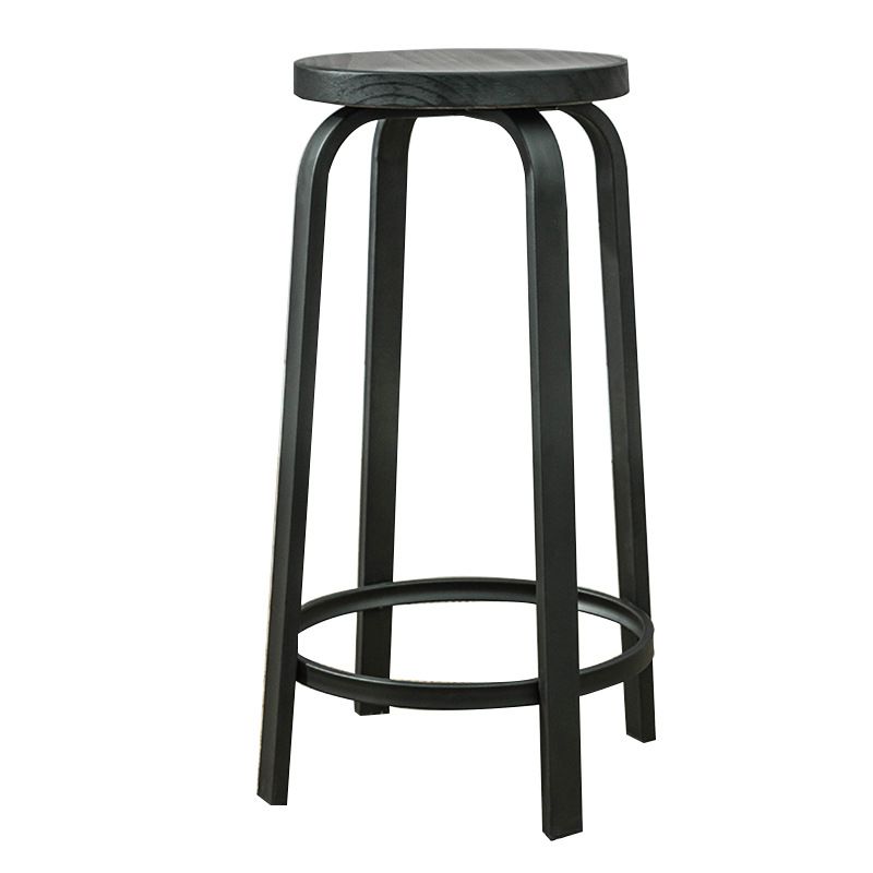 Industrial Metal Counter Height Stools Armless Bar Stool in Black Clearhalo 'Bar Furniture' 'Bar Stools' 'bar_stools' 'furn' 'furn_bar_stools' 'Furniture' 'Kitchen & Dining Furniture' 1200x1200_3b12665e-26c4-4c1f-8dbd-106f4f162c80