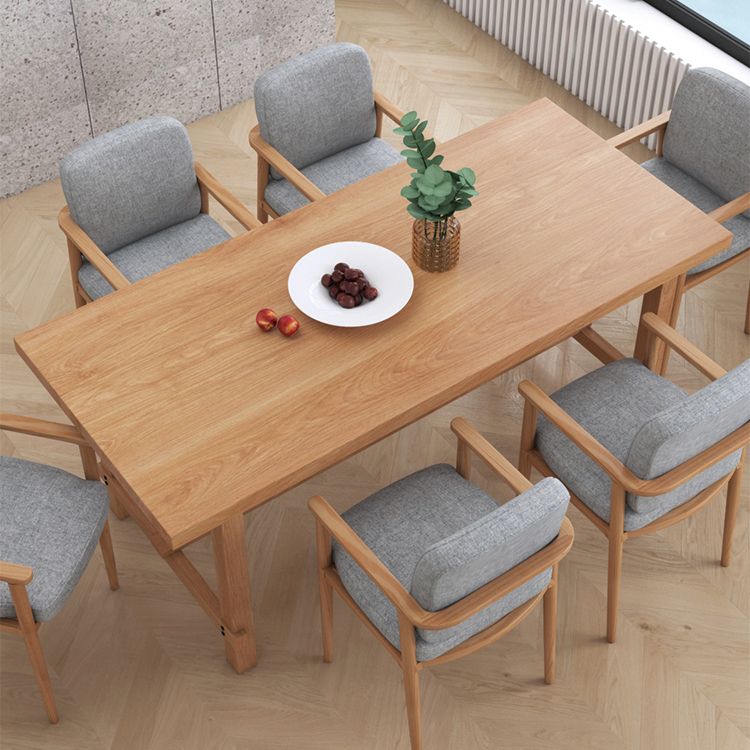 Rectangle Pine Wood Table for Restaurant Modern Dining Table with Trestle Base