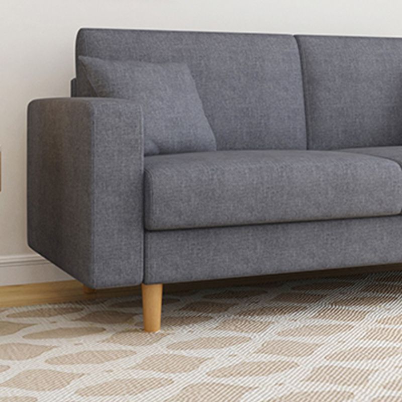 Canapé en tissu contemporain canapé de bras carré de 3 places avec 2 oreillers