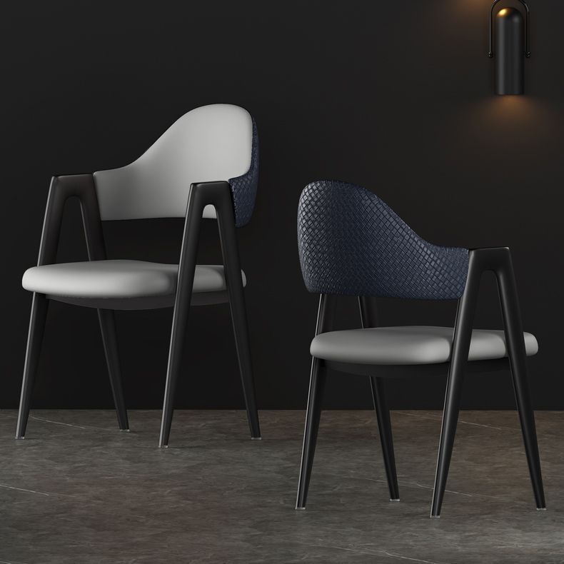 Contemporary Metal Dining Room Chairs Leather Open Back Dining Side Chair for Home Use Clearhalo ' kitchen&dining_furn' 'Dining Chairs' 'Dining Tables & Seating' 'dining_chair' 'furn' 'furn_dining_chair' 'Furniture' 'furniture_dining_chair' 'Kitchen & Dining Furniture' 'kitchen' 1200x1200_3b15caef-13b1-43e4-8a3d-77fe71036026