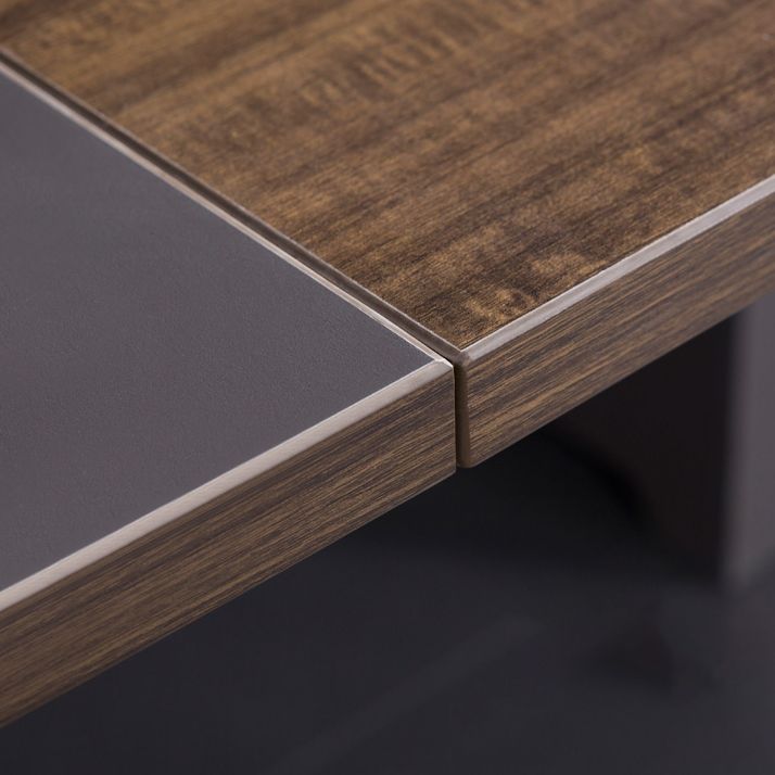 Brown Industrial Office Bureau avec des jambes d'épingle en fer