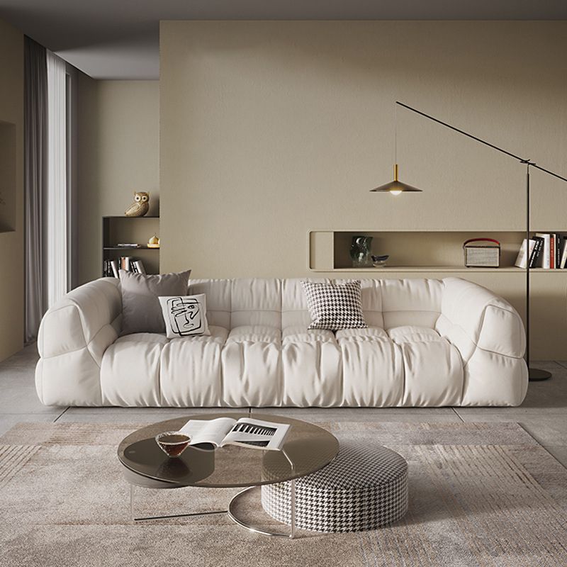Zeitgenössische weiße Kissentuxedo Arm Wohnzimmer Standard Sofa