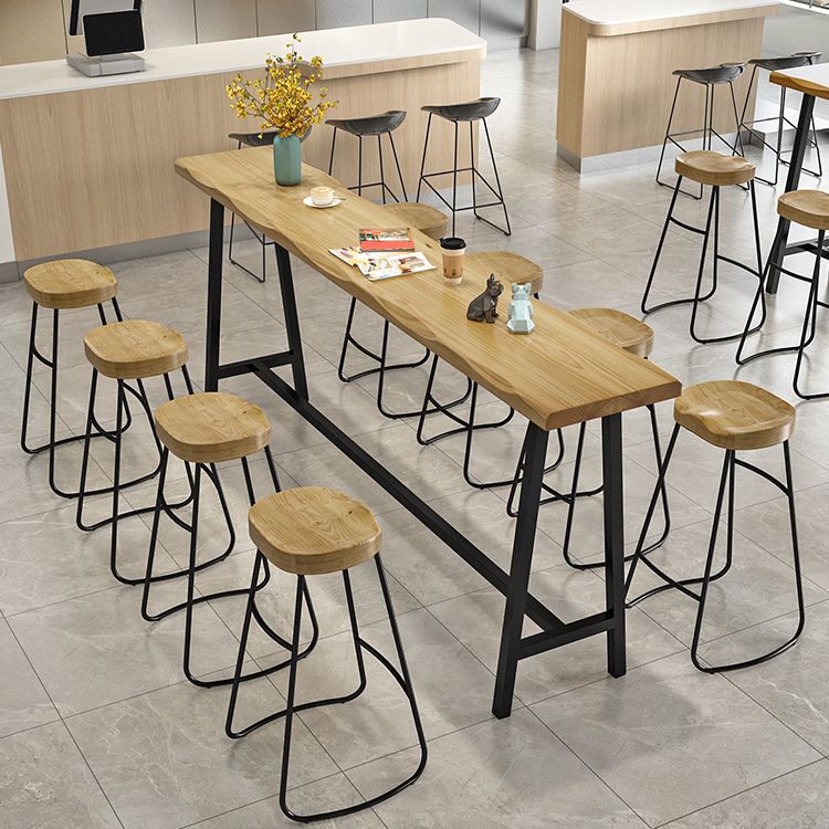 Mesa de barra de boba de madera maciza de madera