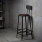 Industrial Armless Backrest Counter Stool Iron Cafe Bar Stool with Leather Cushion Clearhalo 'Bar Furniture' 'Bar Stools' 'bar_stools' 'furn' 'furn_bar_stools' 'Furniture' 'furniture_bar_stools' 'Kitchen & Dining Furniture' 1200x1200_3b1aeaba-f59e-4c68-b823-0ca6d9435477