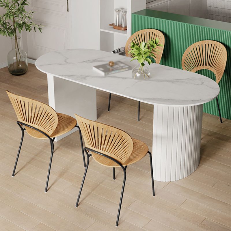 Sintered Stone Top White Table for Restaurant Modern Kitchen Table with Double Pedestal Clearhalo 'Dining Tables & Seating' 'Dining Tables' 'dining_table' 'furn' 'furn_dining_table' 'Furniture' 'furniture_dining_table' 'Kitchen & Dining Furniture' 'kitchen' 'kitchen_dining_table' 1200x1200_3b1cc1fd-9d4f-4e4b-b983-6addd85e2a3f