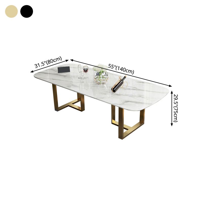 Traditional Luxury Dining Table Rectangle Sintered Stone Sled Dining Table Clearhalo ' dining_table' 'Dining Tables & Seating' 'Dining Tables' 'furn' 'furn_dining_table' 'Furniture' 'furniture_dining_table' 'Kitchen & Dining Furniture' 'kitchen&dining_furn' 'kitchen' 'kitchen_dining_table' 1200x1200_3b1e09d4-7df5-48f0-aaa6-dcc76e9300cf