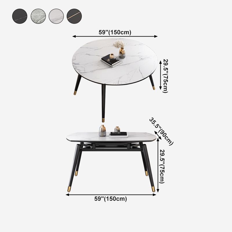 Contemporary Extendable Sintered Stone Table Round Shape Standard Dining Table for Kitchen Clearhalo ' dining_table' 'Dining Tables & Seating' 'Dining Tables' 'furn' 'furn_dining_table' 'Furniture' 'furniture_dining_table' 'Kitchen & Dining Furniture' 'kitchen&dining_furn' 'kitchen' 'kitchen_dining_table' 1200x1200_3b1e8b7b-9a1e-44dd-a2f7-9b08057a6bc9
