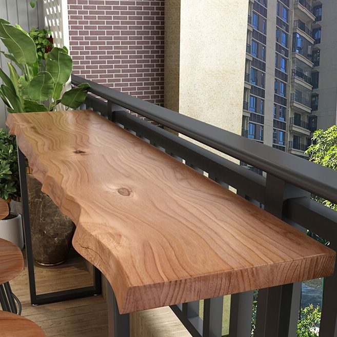 Brown Modern Style Specialty Table in Solid Wood and Metal Coffee Shop Bar Table Clearhalo 'Bar Furniture' 'Bar Tables' 'bar_tables' 'furn' 'furn_bar_tables' 'Furniture' 'furniture_bar_tables' 'Kitchen & Dining Furniture' 1200x1200_3b1f5ba7-5f6e-420d-8228-427417ec4652