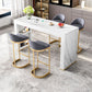 Glam White Wood Bar Dining Table with White Stone Top Rectangle Indoor Bistro Table Clearhalo 'Bar Furniture' 'Bar Tables' 'bar_tables' 'furn' 'furn_bar_tables' 'Furniture' 'furniture_bar_tables' 'Kitchen & Dining Furniture' 1200x1200_3b1f6011-f73e-4c8b-9d56-2def2bbc1b9e