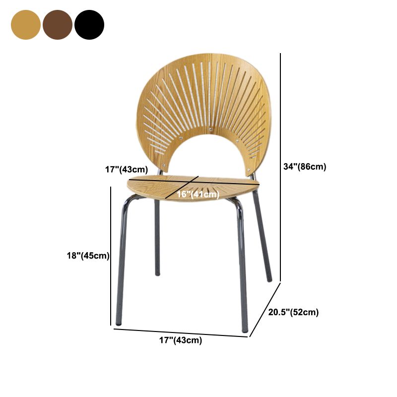 Industrial Metal Dining Room Chair Open Back Dining Side Chair for Restaurant Use