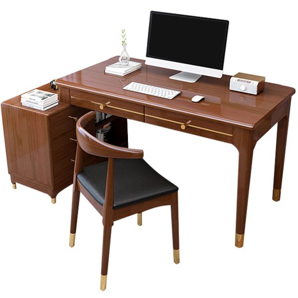 Rubberwood Storage and Drawers Writing Desk Rectangular Office Desk without Chair Clearhalo 'furn' 'furn_office_desk' 'Furniture' 'Office Desks' 'Office Furniture' 'office_desk' 1200x1200_3b231e19-36c8-4ae6-b108-42b236793327
