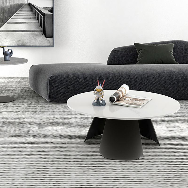 Slate and Metal Round 3 Legs Coffee Table Modern Table for Living Room Clearhalo 'Coffee & Accent Tables' 'Coffee Tables' 'coffee_tables' 'furn' 'furn_coffee_tables' 'Furniture' 'Living Room Furniture' 1200x1200_3b238326-8f6e-47c7-86e3-846c71141150