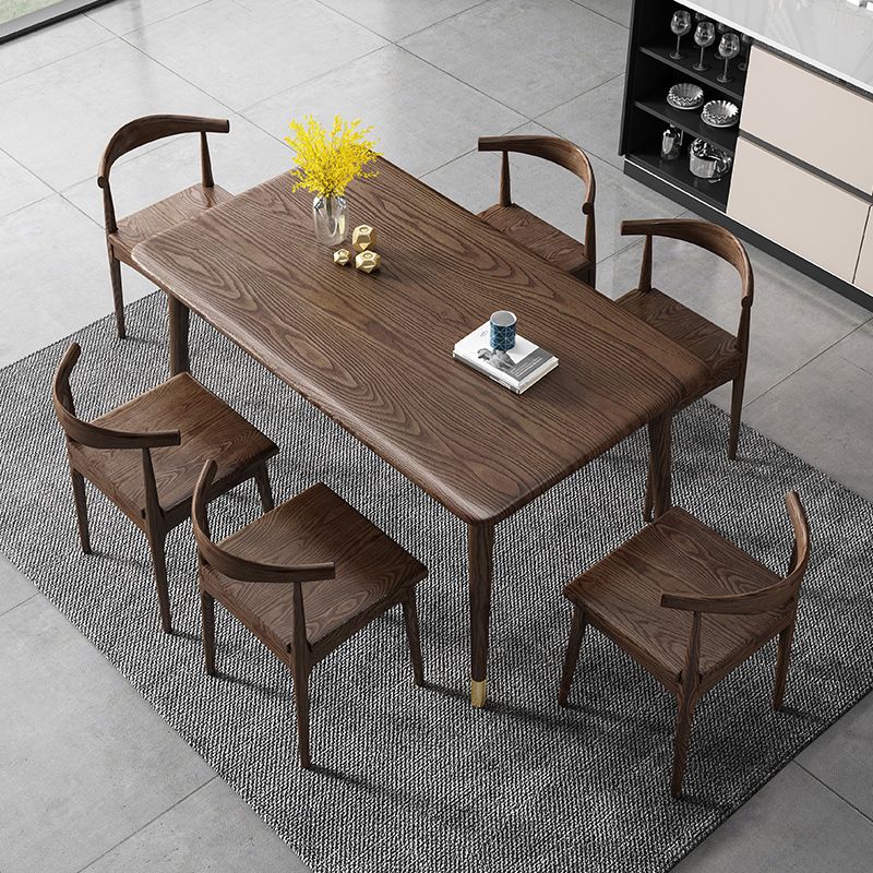 Ash Wood Dining Table Luxury Style 4 Legs Base Solid Wood Table for Dining Room Clearhalo ' dining_table' 'Dining Tables & Seating' 'Dining Tables' 'Furniture' 'furniture_dining_table' 'Kitchen & Dining Furniture' 'kitchen&dining_furn' 'kitchen' 'kitchen_dining_table' 1200x1200_3b23dde2-1884-44b6-b50e-3bf09f9b26fb