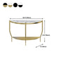 Marmor Half Moon Konsole Tabelle 2-Shelf 33,46 "hoher Akzenttisch für die Halle