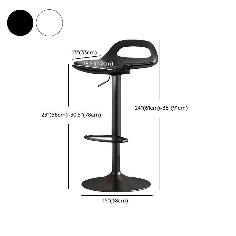Modern Adjustable Height Swivel Low Back Bar Stools with Metal Base