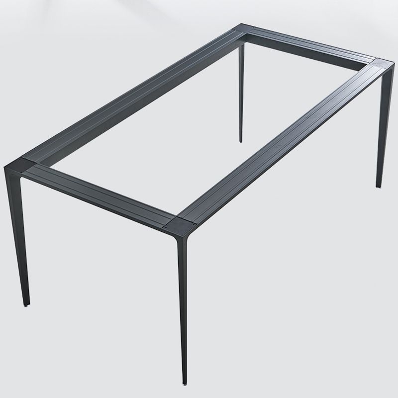 Grey Sintered Stone Top Dining Table Rectangle Table with Metal Base and 4 Legs Clearhalo ' dining_table' 'Dining Tables & Seating' 'Dining Tables' 'Furniture' 'furniture_dining_table' 'Kitchen & Dining Furniture' 'kitchen&dining_furn' 'kitchen' 'kitchen_dining_table' 1200x1200_3b25782c-61d8-438a-94e3-035ef8d49d2f
