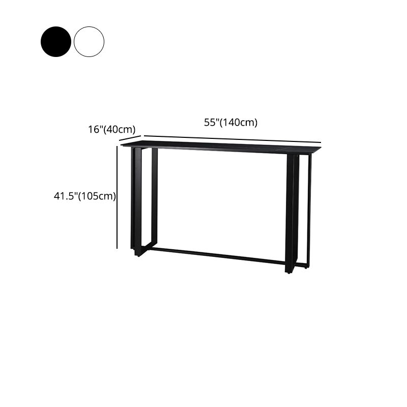 Industrial Bistro Bar Desk Indoor Stone and Metal Rectangle Bistro Bar Table Clearhalo 'Bar Furniture' 'Bar Tables' 'bar_tables' 'furn' 'furn_bar_tables' 'Furniture' 'furniture_bar_tables' 'Kitchen & Dining Furniture' 1200x1200_3b25db7e-7a3b-4eee-a0ae-c63f5c04eec1