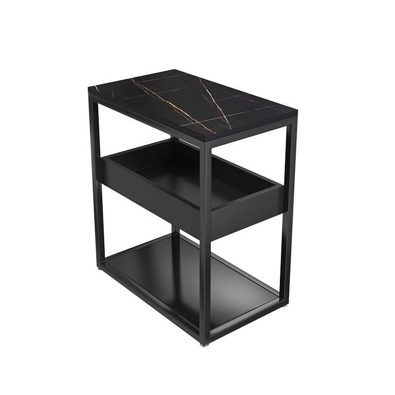 21 pouces H Top de verre de nuit moderne étagère de rangement ouvert inclus la table de nuit