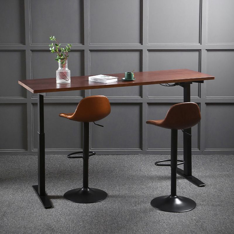 Industrial Style Wood Top Counter Table Liftable Bar Table for Coffee Shop Clearhalo 'Bar Furniture' 'Bar Tables' 'bar_tables' 'furn' 'furn_bar_tables' 'Furniture' 'furniture_bar_tables' 'Kitchen & Dining Furniture' 1200x1200_3b2602f5-1748-4be9-a520-4f148f5844b0