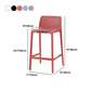 Backorst moderno sgabello da bar in plastica da bar scavato in plastica con 4 gambe
