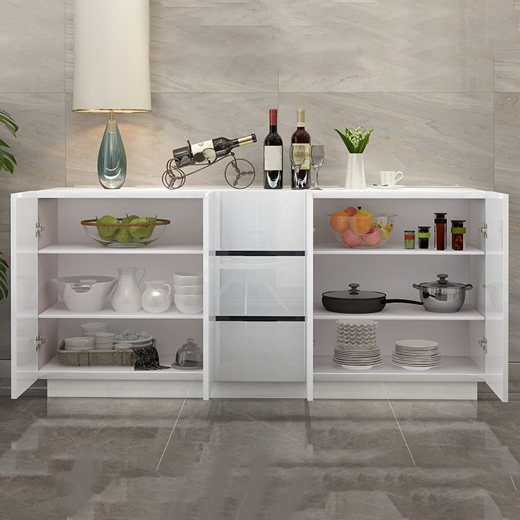 Pinie de bois en bois d'ingénierie blanche buffet de style moderne avec 3 tiroirs