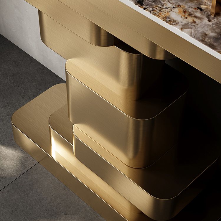 Tavolo della console rettangolare in pietra glam 33.46 "tavolo di estremità alto per sala