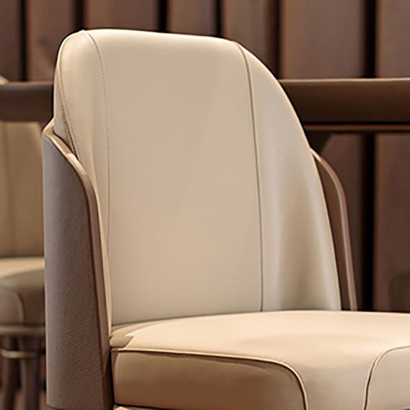 Scandinavian Style Leather Dining Chairs Armless Solid Back Chair with Wood Legs Clearhalo ' kitchen&dining_furn' 'Dining Chairs' 'Dining Tables & Seating' 'dining_chair' 'furn' 'furn_dining_chair' 'Furniture' 'furniture_dining_chair' 'Kitchen & Dining Furniture' 'kitchen' 1200x1200_3b2bdeae-5338-4caa-aa47-739eb3dbabde