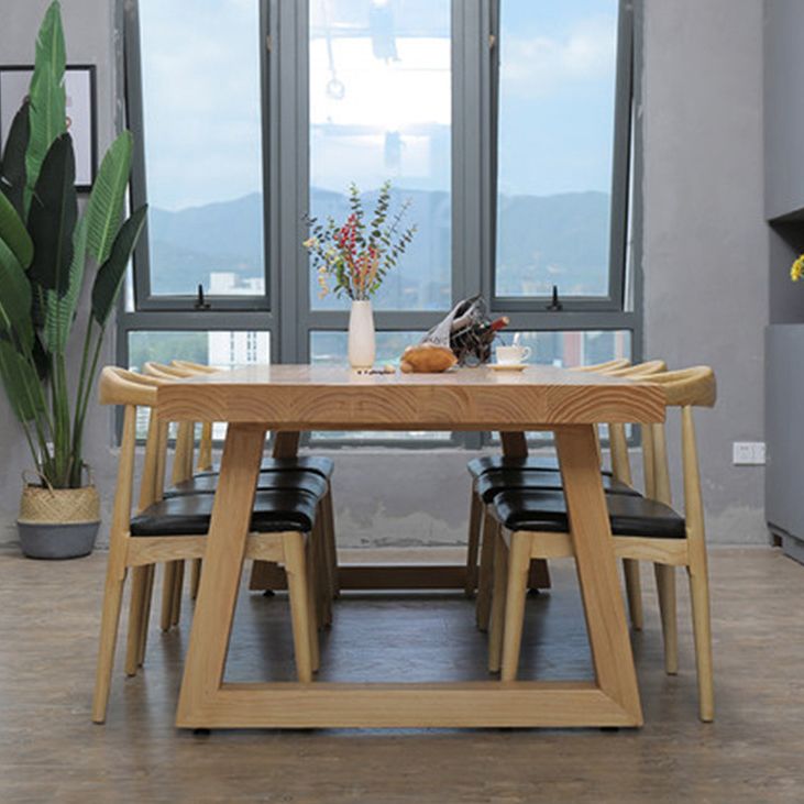 Rectangle Pine Solid Wood Table Modern Dining Table in Nature with Double Pedestal Clearhalo ' dining_table' 'Dining Tables & Seating' 'Dining Tables' 'furn' 'furn_dining_table' 'Furniture' 'furniture_dining_table' 'Kitchen & Dining Furniture' 'kitchen&dining_furn' 'kitchen' 'kitchen_dining_table' 1200x1200_3b2dcda3-612a-4a02-bc12-111d40d88176
