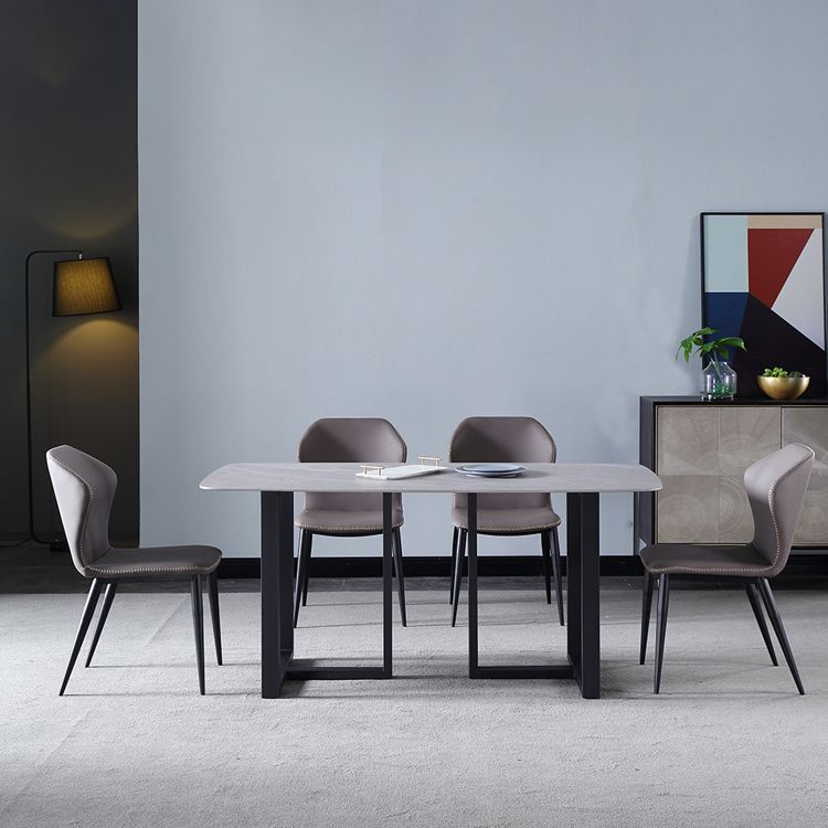 Contemporary Design Wingback Armless Side Chairs Leather Dining Side Chair Clearhalo ' kitchen&dining_furn' 'Dining Chairs' 'Dining Tables & Seating' 'dining_chair' 'furn' 'furn_dining_chair' 'Furniture' 'furniture_dining_chair' 'Kitchen & Dining Furniture' 'kitchen' 1200x1200_3b2e0f87-f66e-4364-9343-79e6456a87b8