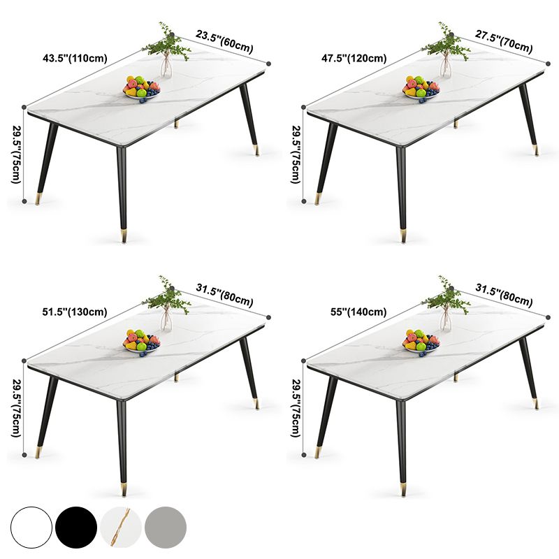 Simple Kitchen Standard Dining Table Sintered Stone Rectangle Dining Table with 4 Legs Base Clearhalo ' dining_table' 'Dining Tables & Seating' 'Dining Tables' 'furn' 'furn_dining_table' 'Furniture' 'furniture_dining_table' 'Kitchen & Dining Furniture' 'kitchen&dining_furn' 'kitchen' 'kitchen_dining_table' 1200x1200_3b2e9ec0-0d28-4418-8800-5195b0b95484