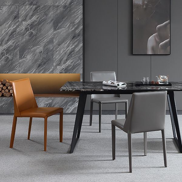 Glam Dining Room Armless Chairs Faux Leather Metal Base Dining Chairs Clearhalo 'Dining Chairs' 'Dining Tables & Seating' 'dining_chair' 'furn' 'furn_dining_chair' 'Furniture' 'furniture_dining_chair' 'Kitchen & Dining Furniture' 1200x1200_3b2fc574-7867-48a6-aea8-1e72e87831d8