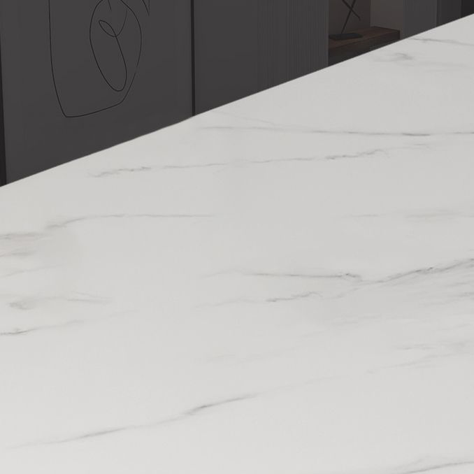 Modern Style Sintered Stone Dining Table with White Table and 4 Legs Base for Home Use Clearhalo 'Dining Room Sets' 'Dining Tables & Seating' 'dining_room_set' 'furn' 'furn_dining_room_set' 'Furniture' 'furniture_dining_room_set' 'Kitchen & Dining Furniture' 'kitchen&dining_furn' 'kitchen' 1200x1200_3b2fcfbf-a8c7-4502-9108-ef62342f6b93