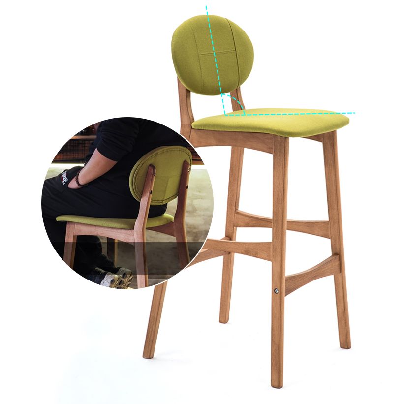 Nordic Wood Low Back Barstool 30" H Indoor Tall Stool with Upholstered for Dining Room Clearhalo 'Bar Furniture' 'Bar Stools' 'bar_stools' 'furn' 'furn_bar_stools' 'furniture_bar_stools' 'Kitchen & Dining Furniture' 'kitchen&dining_furn' 'kitchen' 'kitchen_furn' Furniture' 1200x1200_3b3139e5-d191-47ae-929c-2050897ae2e6