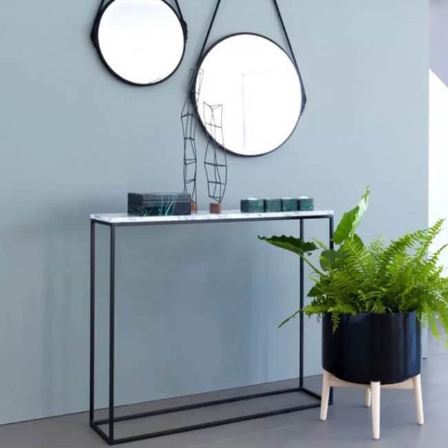 29.53" Tall Marble Console Table Modern Frame Base Accent Table for Hall Clearhalo 'Console Tables' 'console_tables' 'Entry & Mudroom Furniture' 'furn' 'furn_console_tables' 'Furniture' 1200x1200_3b31bd6c-1a98-41f8-a415-19b202e9c316