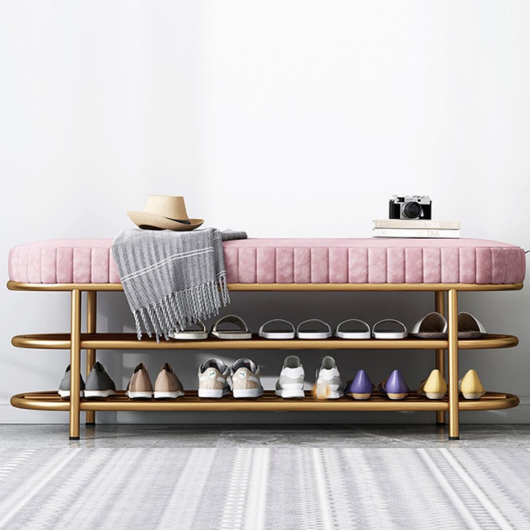 Glam 14.5" W Seating Bench Cushioned Shoe Storage Entryway and Bedroom Bench Clearhalo 'Benches' 'Chairs & Seating' 'furn' 'furn_benches' 'Furniture' 'Living Room Furniture' 1200x1200_3b31ca11-3878-4b68-80c5-48cbf5f7c594