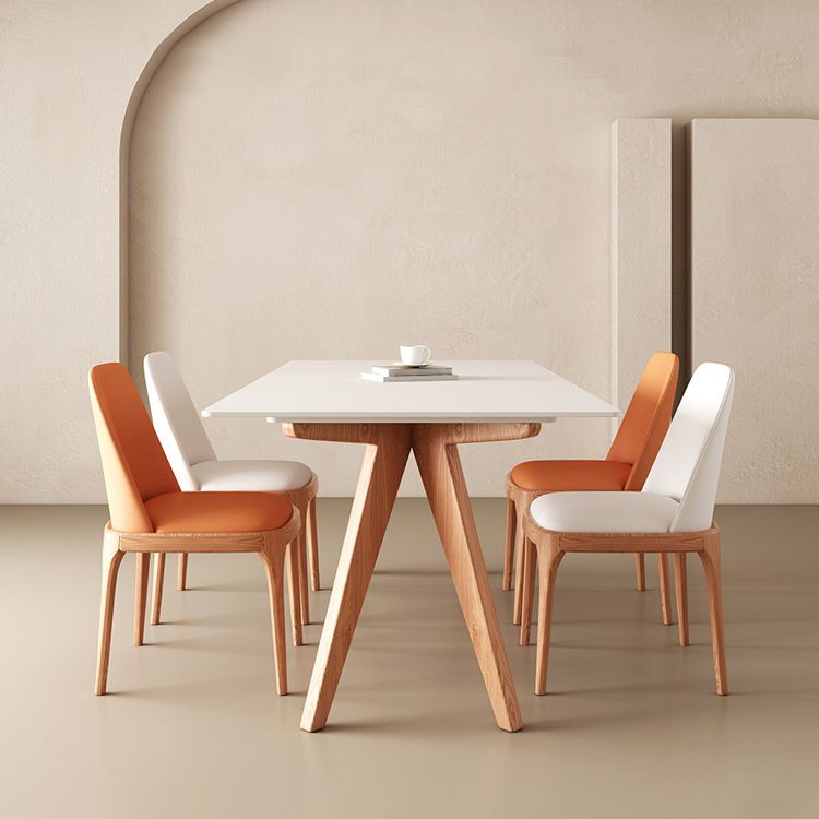 Juego de comedor moderno con sillas de cuero 1/4/5 piezas de comedor